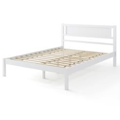 Double Size Wood Bed Frame with Headboard with Wooden Slats Support-Full Size