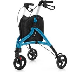 Walker for Seniors Foldable Rollator Walker with Lightweight Aluminum Frame-Blue