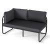 Patio Loveseat Sofa Couch with Removable Pillows and Seat Cushion-Grey