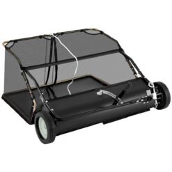 126 cm Tow-Behind Lawn Sweeper with Large-Capacity Hopper Bag-Black