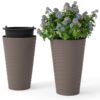 45 cm Tall Flower Pot Set of 2 Modern Decorative Planter Pots-Brown