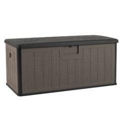 380L Large Waterproof Storage Deck Box for Garden Tools-Brown