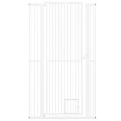 171 cm Extra Tall Pet Gate Heavy-Duty Metal Cat Gate with Wide Opening-White
