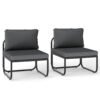 Patio Chairs Set of 2 with Removable Cushions and Adjustable Foot Pads-Grey