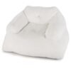 Bean Bag Chair with Velvet Cover and Non-slip Bottom for Bedroom-Beige