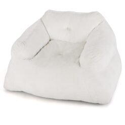 Bean Bag Chair with Velvet Cover and Non-slip Bottom for Bedroom-Beige