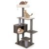 Multi-level Cat Tree for Indoor Cat with Cushion Top Perch-Grey
