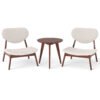 Accent Chairs Set of 2 with Side Table for Bedroom Waiting Room-Beige
