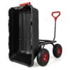Garden Dump Cart with Adjustable Handle and Quick Dump Design-Red & Black