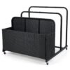 Outdoor Wicker Patio Pool Float Storage Organizer for Floaties-Black