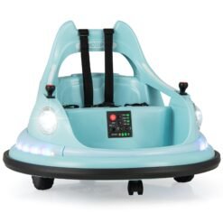 12V Kids Ride On Bumper Car with Dual Joysticks and 5 Light Effects-Blue