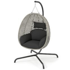 Hanging Egg Chair with Stand and Cushion
