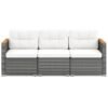 3-Seat Patio Couch Sofa with Deep Seating and Cushion-White