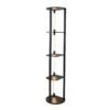 Modern Shelf Floor Lamp Wood Freestanding Display Rack with 4 Rotatable LED Strips