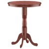 Wooden Pub Pedestal Dining Table with Stable Base and Spacious Tabletop