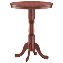 Wooden Pub Pedestal Dining Table with Stable Base and Spacious Tabletop
