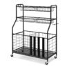 Sports Equipment Storage Rack Rolling Sports Ball Storage Cart-Black