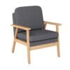 Mid-Century Accent Chair with Solid Wood Frame-Grey