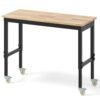 Adjustable Workbench with Wheels and Heavy-Duty Metal Frame-Natural
