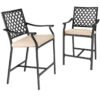 Patio Bar Stools Set of 2 Outdoor Bar Height Chairs