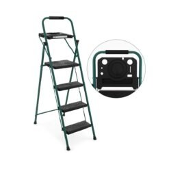 Folding Step Ladder 4-Step Ladder-Black