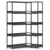 5-Tier Corner Bookshelf with Metal Frame for Living Room-Oak