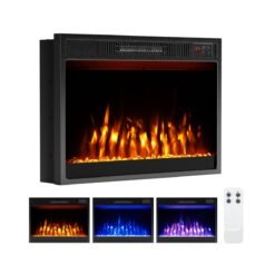23 Inches Electric Fireplace Insert 750W/1500W Fireplace Heater