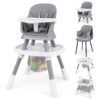 16-in-1 Convertible Baby High Chair with Removable Tray and 5-Point Harness-Grey