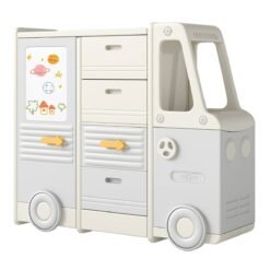 Kids Toy Storage Organizer with 4 Pull-out Drawers-Grey