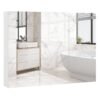 Medicine Cabinet with Mirror Frameless Bathroom Wall Mounted Mirror Cabinet-White