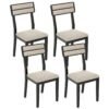 Modern Dining Chairs Set of 4 Upholstered Armless Accent Side Chairs-Black-Set of 4