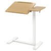 Mobile Over Bed Desk Height Adjustable Standing Laptop Cart with Tilting Tabletop-Natural & White