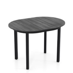 110CM Wooden Dining Table for 4-6 People Oval Kitchen Table-Dark Grey