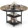 120 cm Dining Table with 2-tone Color-blocked Design-Black