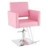 360 Degree Swivel Hairdressing Chair with Footrest and Backrest-Pink