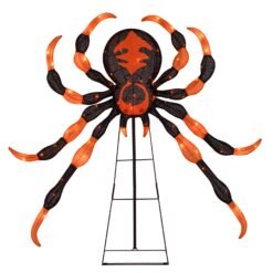 52inch Halloween Spider Decoration with 16 Flickering Warm White LEDs 64 Orange LEDs