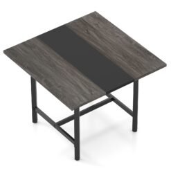 Square Conference Table Meeting Room Table with Thickened Tabletop-Grey