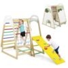Multi-functional Kid's Climbing Toy with Slide and Climbing Net-Colourful