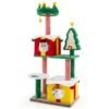 Cute Christmas Cat Tree Large Cat Tower with Sisal Scratching Posts and Carpe-Multicolor