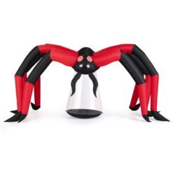 Halloween Inflatable Spider Blow Up Yard Scary Spider with Red Tunnel Light Eyes