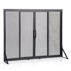 89 x 72 cm Metal Fireplace Screen with Sliding Doors