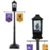 156 CM Halloween Lamp Post Sound-Activated Halloween Street Lamp-Black