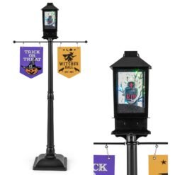 156 CM Halloween Lamp Post Sound-Activated Halloween Street Lamp-Black