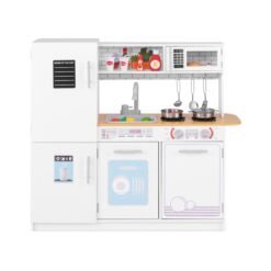 Toddler Pretend Kitchen Toy Set with Stoves and Oven-White