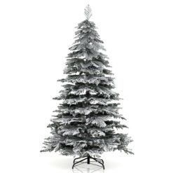 190CM Artificial Christmas Tree Hinged Holiday Tree with Lush Branch Tips