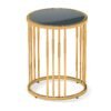 40CM Round Coffee Table Small Glass Side Table-Golden