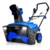 Electric Walk-behind Snow Blower with Dual LED Lights and Rotating Chute-Blue