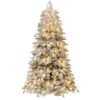 Pre-Lit Artificial Christmas Tree with Mixed Branch Tips-180 cm
