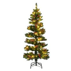 150 CM Pre-Lit Artificial Christmas Tree Spiral Holiday Tree with 448 Branch Tips-1.5 M