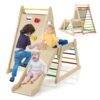 3-In-1 Jungle Gym with Extended Slide and Rock Climbing-Colourful